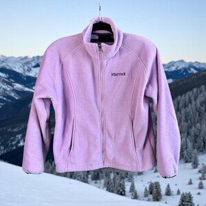 Marmot Lavender Lilac Purple Full Zip Polartec Fleece Jacket Size Medium
